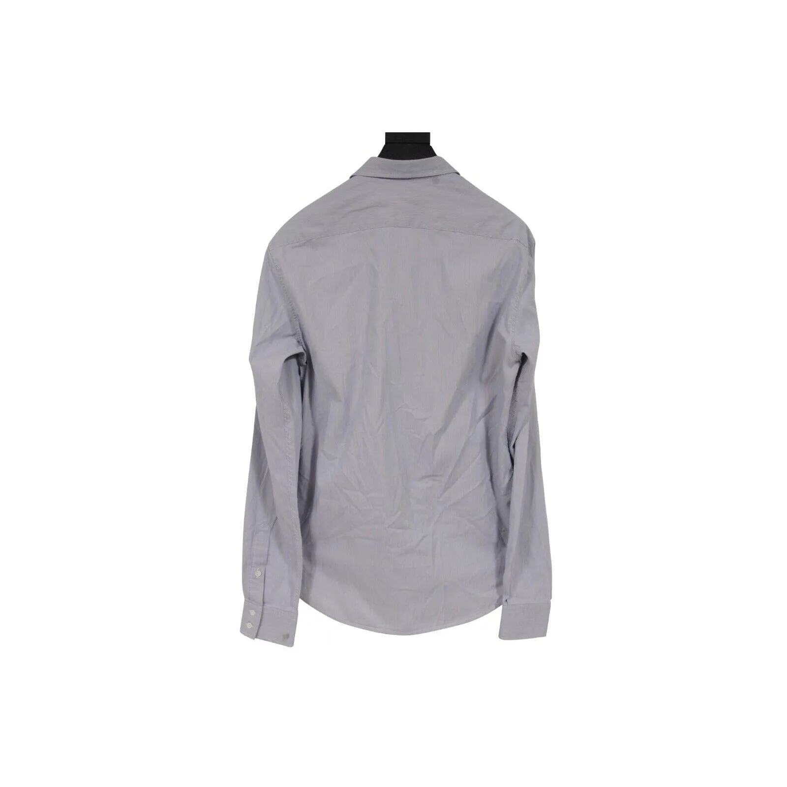 Striped Button Down Shirt  40 15 3/4 Blue 100% Cotton Long Sleeve
