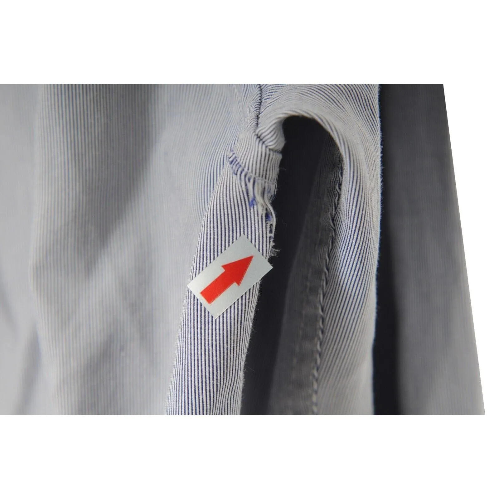Striped Button Down Shirt  40 15 3/4 Blue 100% Cotton Long Sleeve