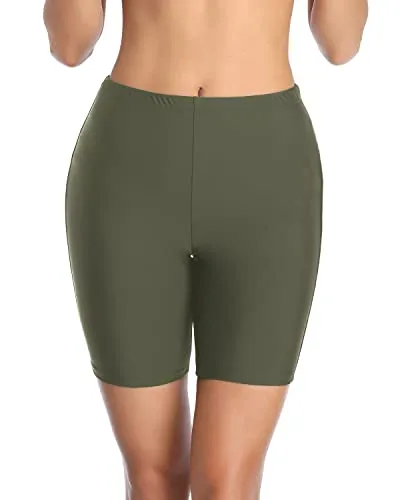 Stylish High Waisted Boy Shorts Tummy Control Swim Shorts for Women