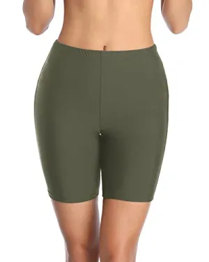 Stylish High Waisted Boy Shorts Tummy Control Swim Shorts for Women