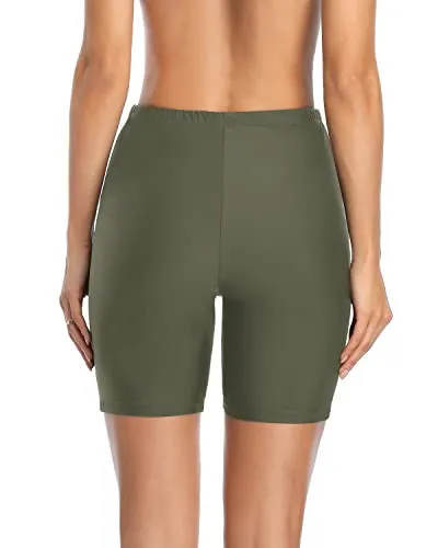 Stylish High Waisted Boy Shorts Tummy Control Swim Shorts for Women