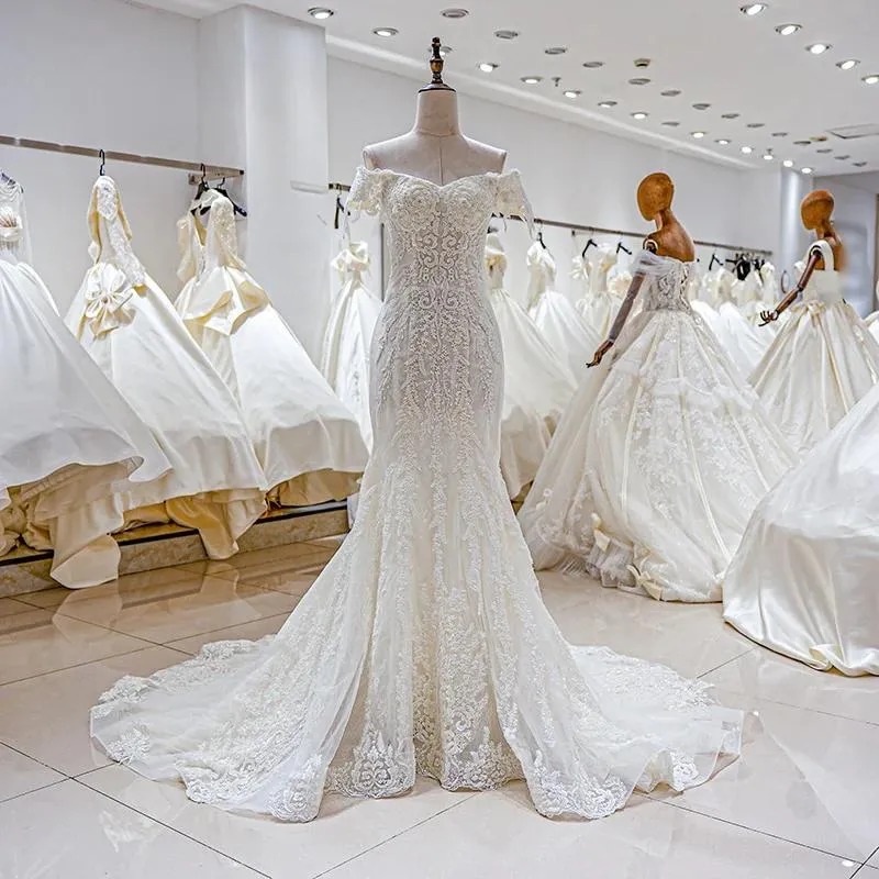 Sweetheart Mermaid Wedding Dress Ivory Lace Vintage style