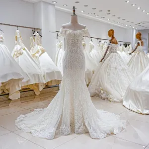 Sweetheart Mermaid Wedding Dress Ivory Lace Vintage style