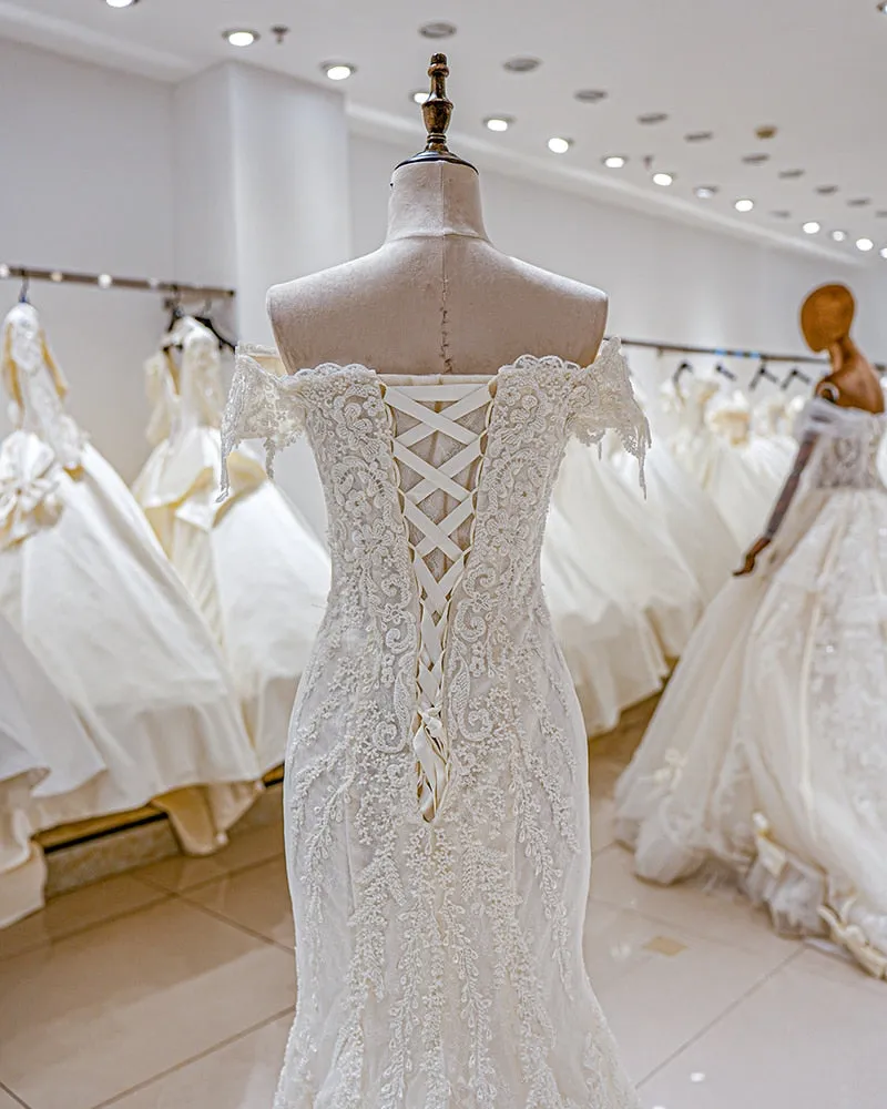 Sweetheart Mermaid Wedding Dress Ivory Lace Vintage style