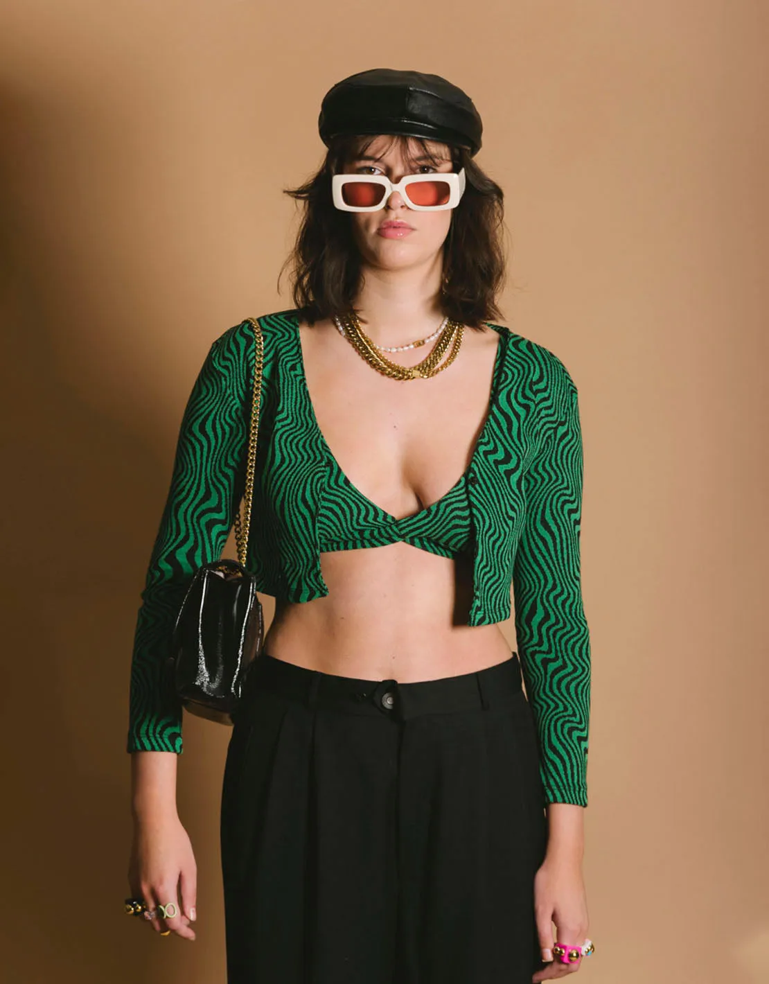 Swirl print crop top