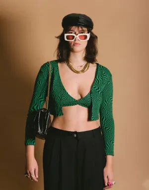 Swirl print crop top