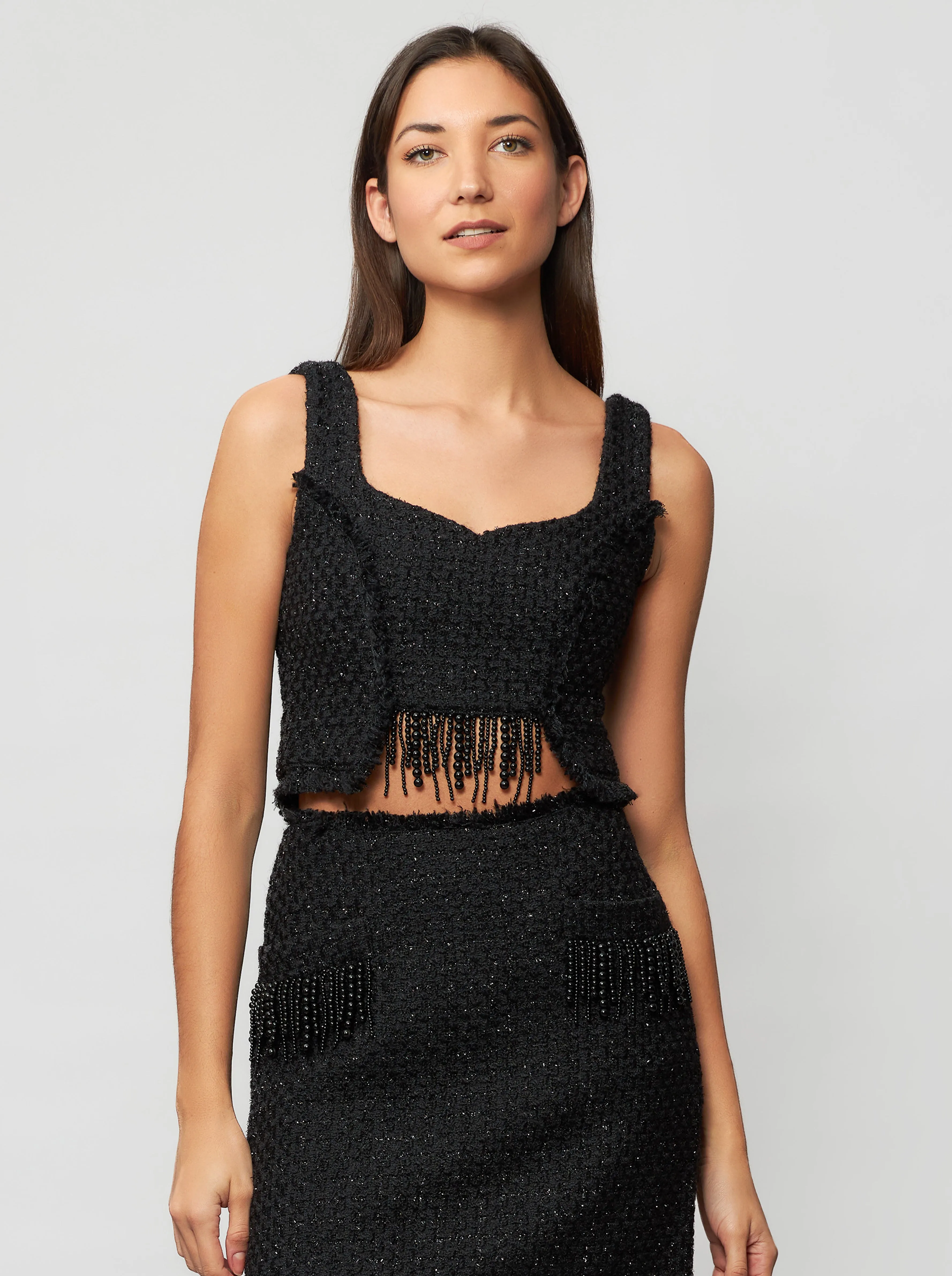 Tia Tweed Crop Top