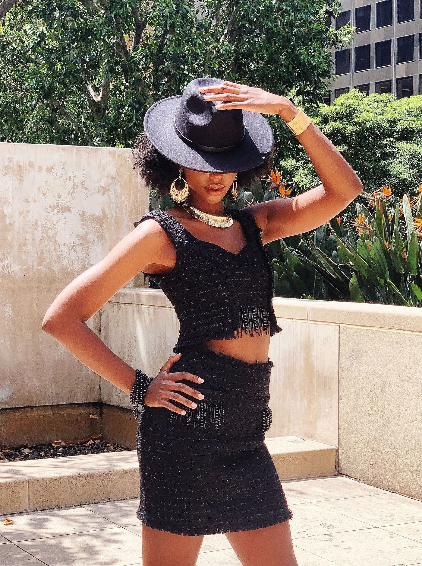 Tia Tweed Crop Top