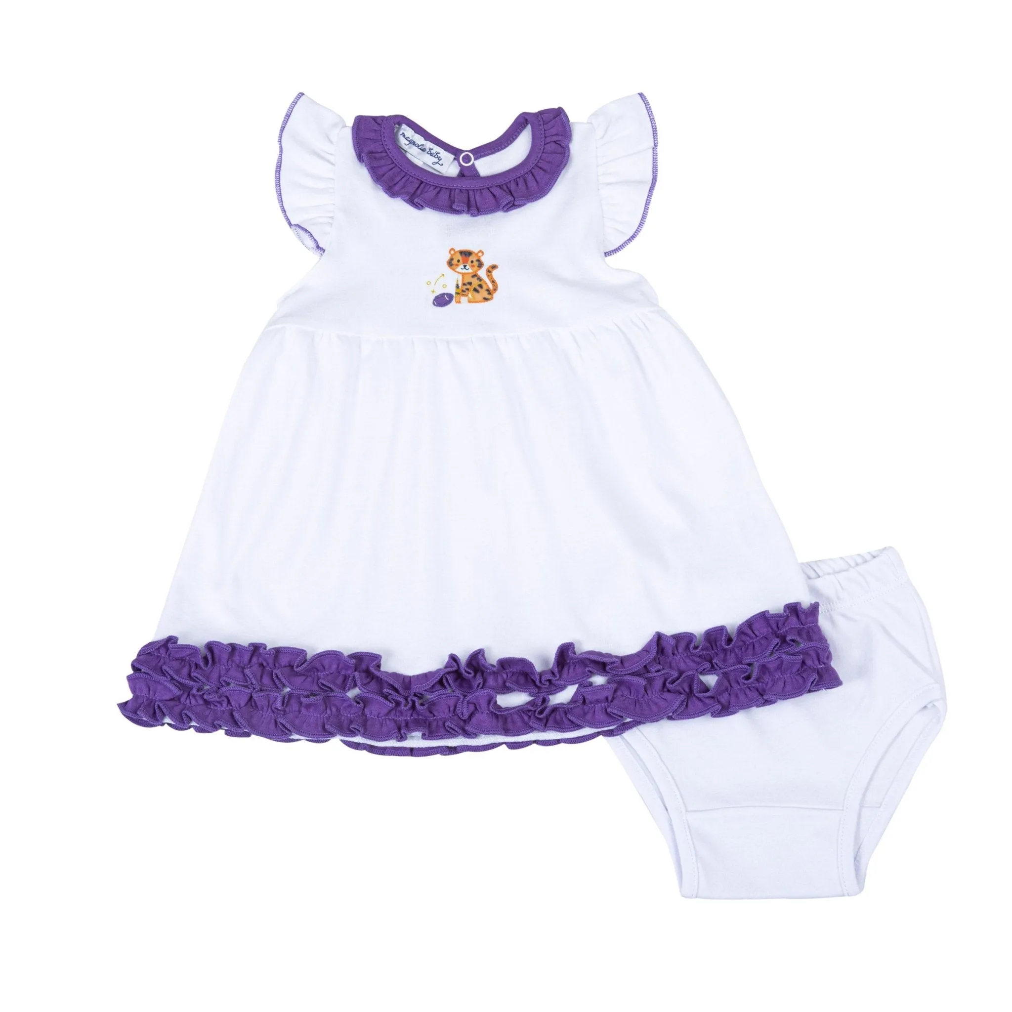 Tiger Pride Embroidered Dress - Purple Gold