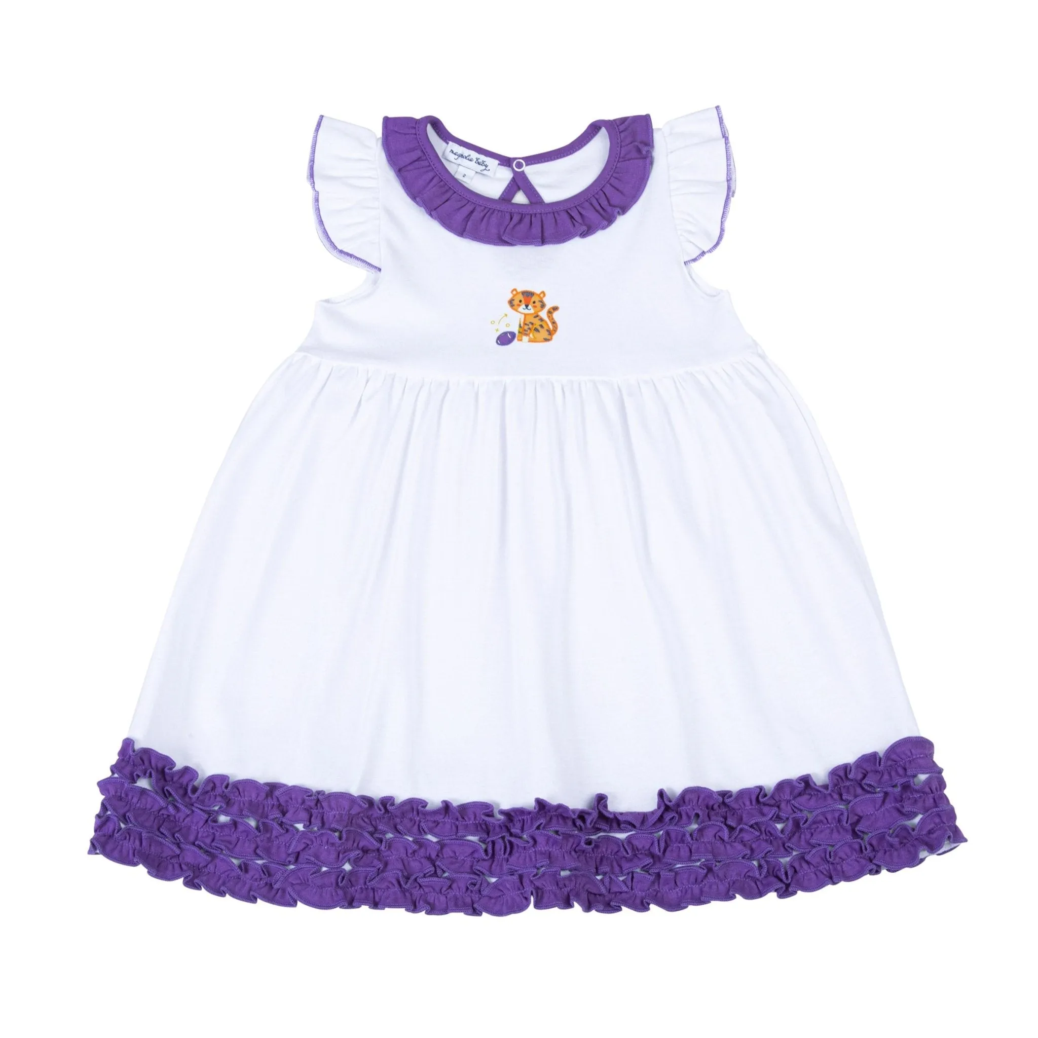 Tiger Pride Embroidered Dress - Purple Gold