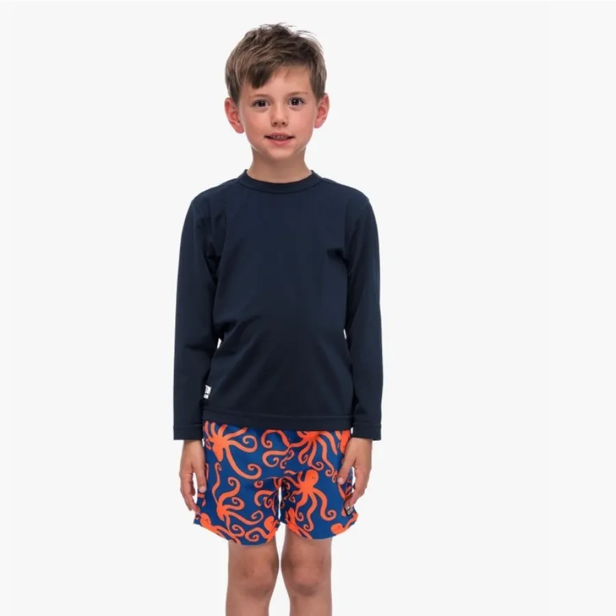 Tom & Teddy Boys Rash Tops Long Sleeves SDBLS-J- Deep Blue