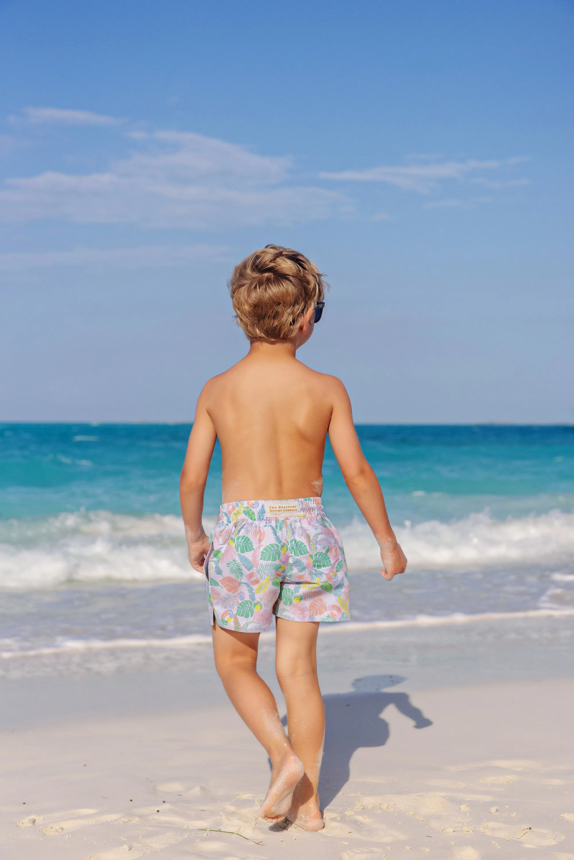 Tortola Trunks - Happy in Harbour Island with Buckhead Blue Stork