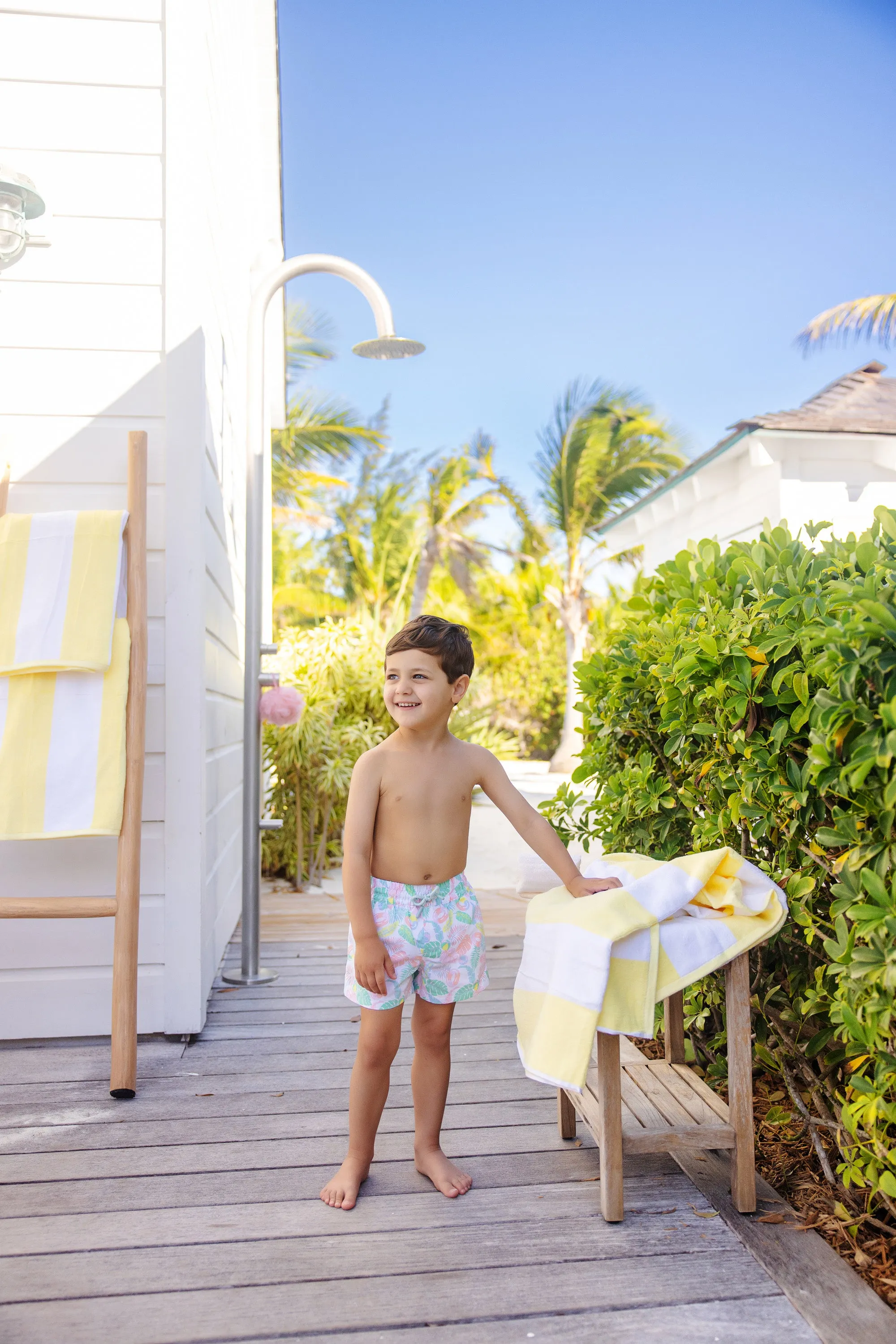 Tortola Trunks - Happy in Harbour Island with Buckhead Blue Stork