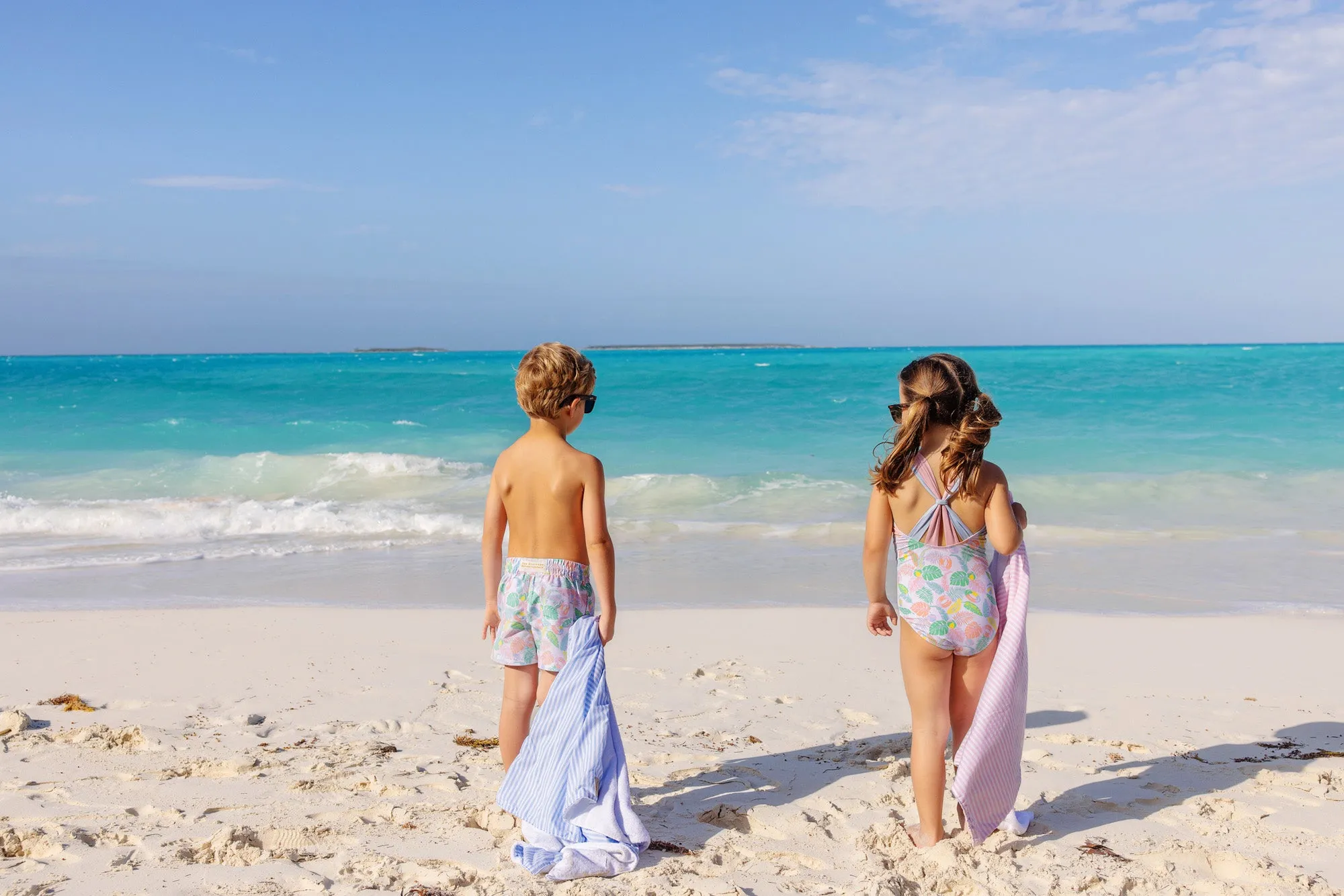 Tortola Trunks - Happy in Harbour Island with Buckhead Blue Stork