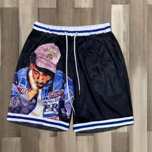 Trendy casual retro mesh sports shorts