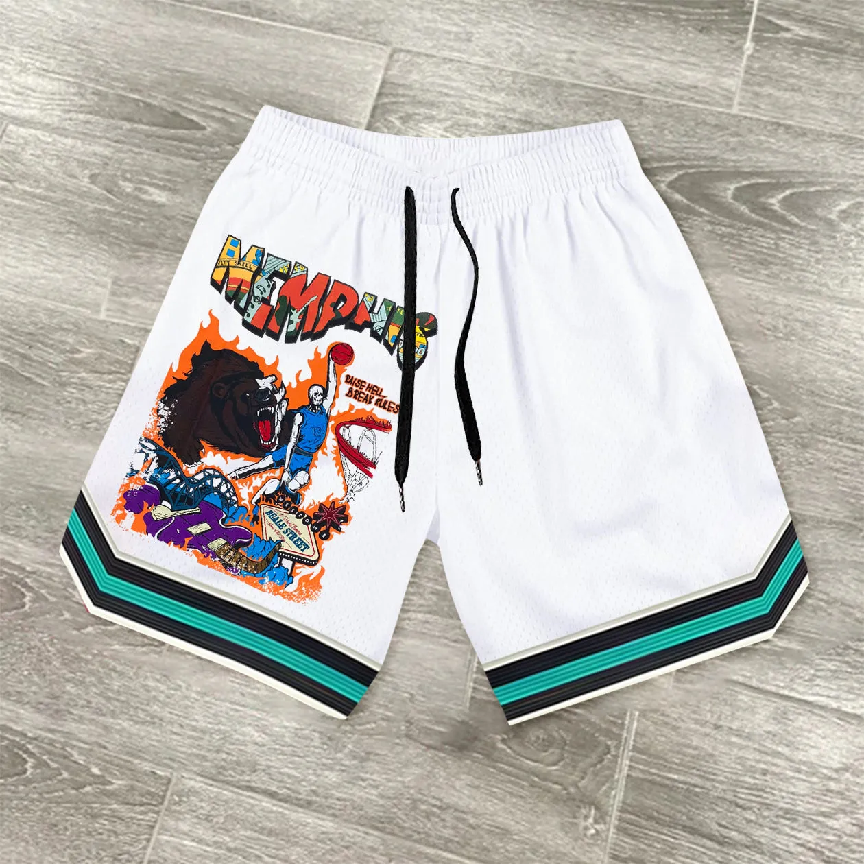 Trendy Printed Casual Mesh Sports Shorts