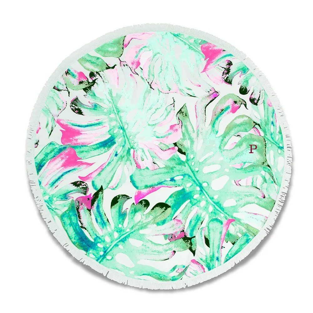 Tropical Leaves Beach Towel - Personalized