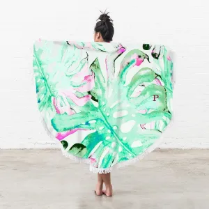 Tropical Leaves Beach Towel - Personalized