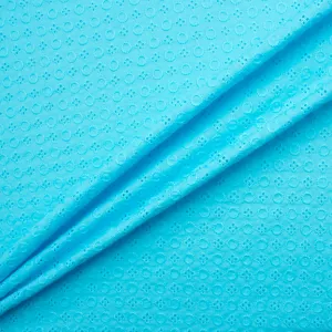 Turquoise Geometric Cotton Embroidery