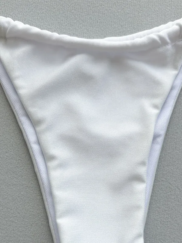Two-Piece Micro Bikini for Sunbathers with Gold-tone Hardware
