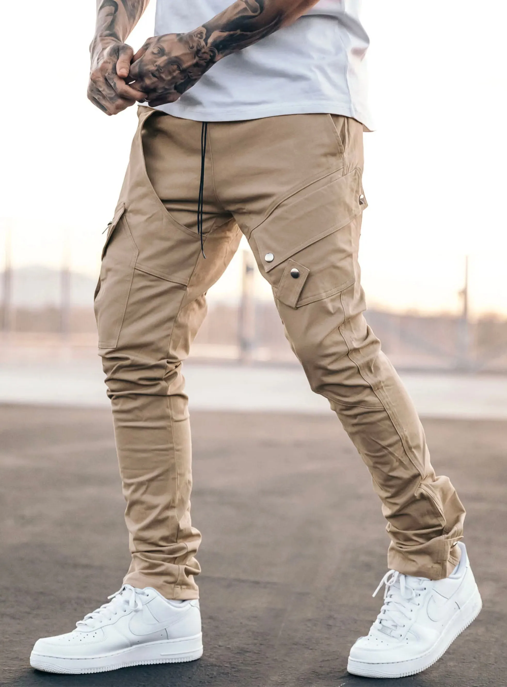 Utility Cargo Pants V11 in Beige