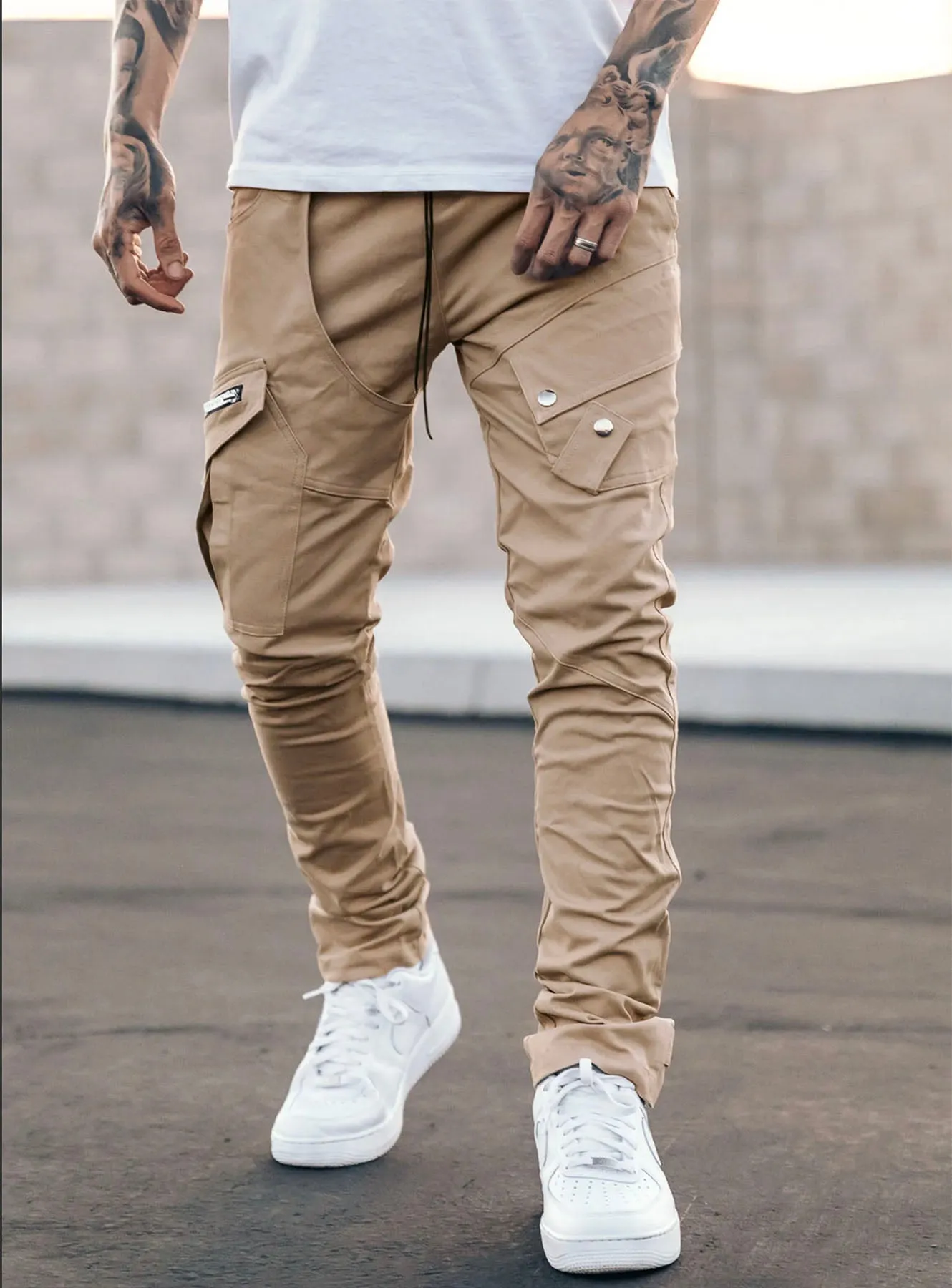 Utility Cargo Pants V11 in Beige