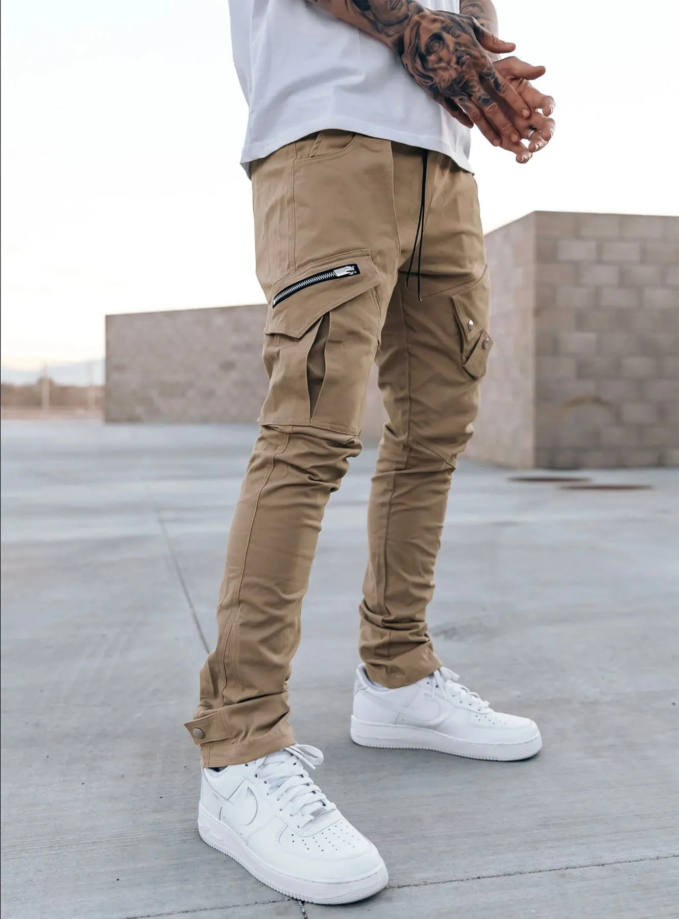 Utility Cargo Pants V11 in Beige
