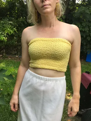Vintage 90s | No Boundaries Yellow Tube Top Bra Top Bralette Crop Top | One Size