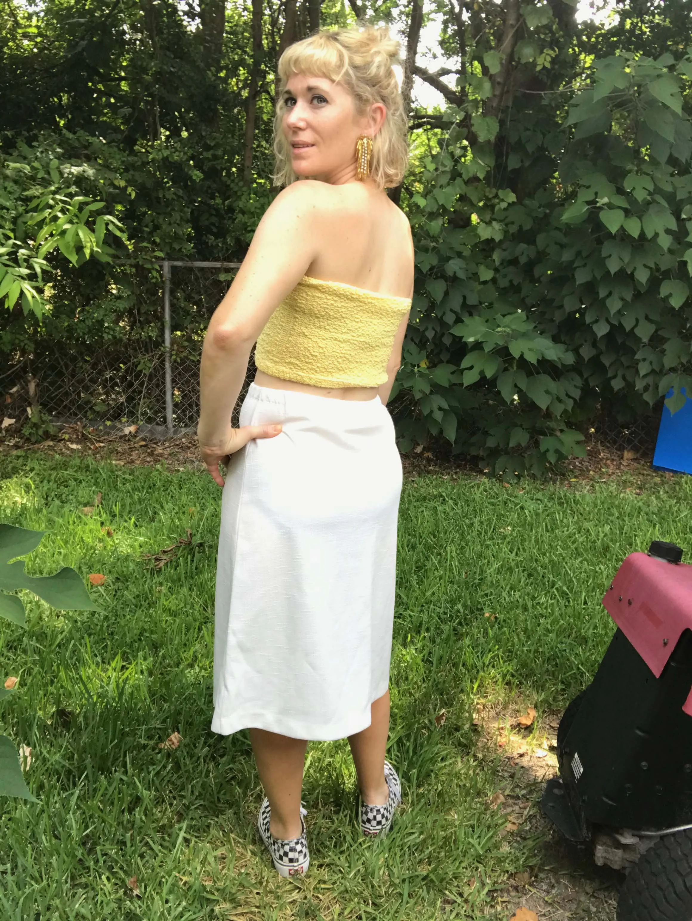 Vintage 90s | No Boundaries Yellow Tube Top Bra Top Bralette Crop Top | One Size