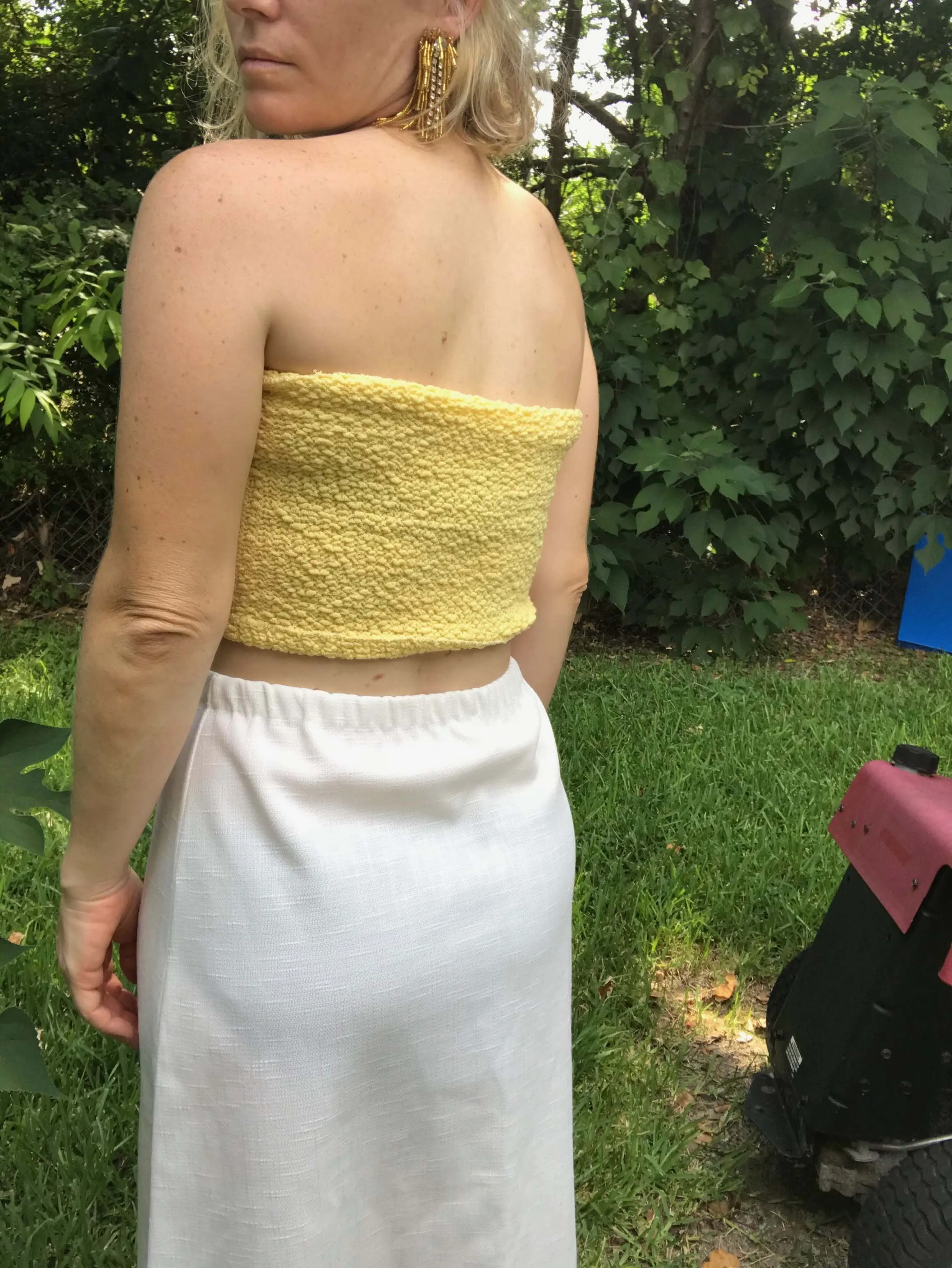 Vintage 90s | No Boundaries Yellow Tube Top Bra Top Bralette Crop Top | One Size