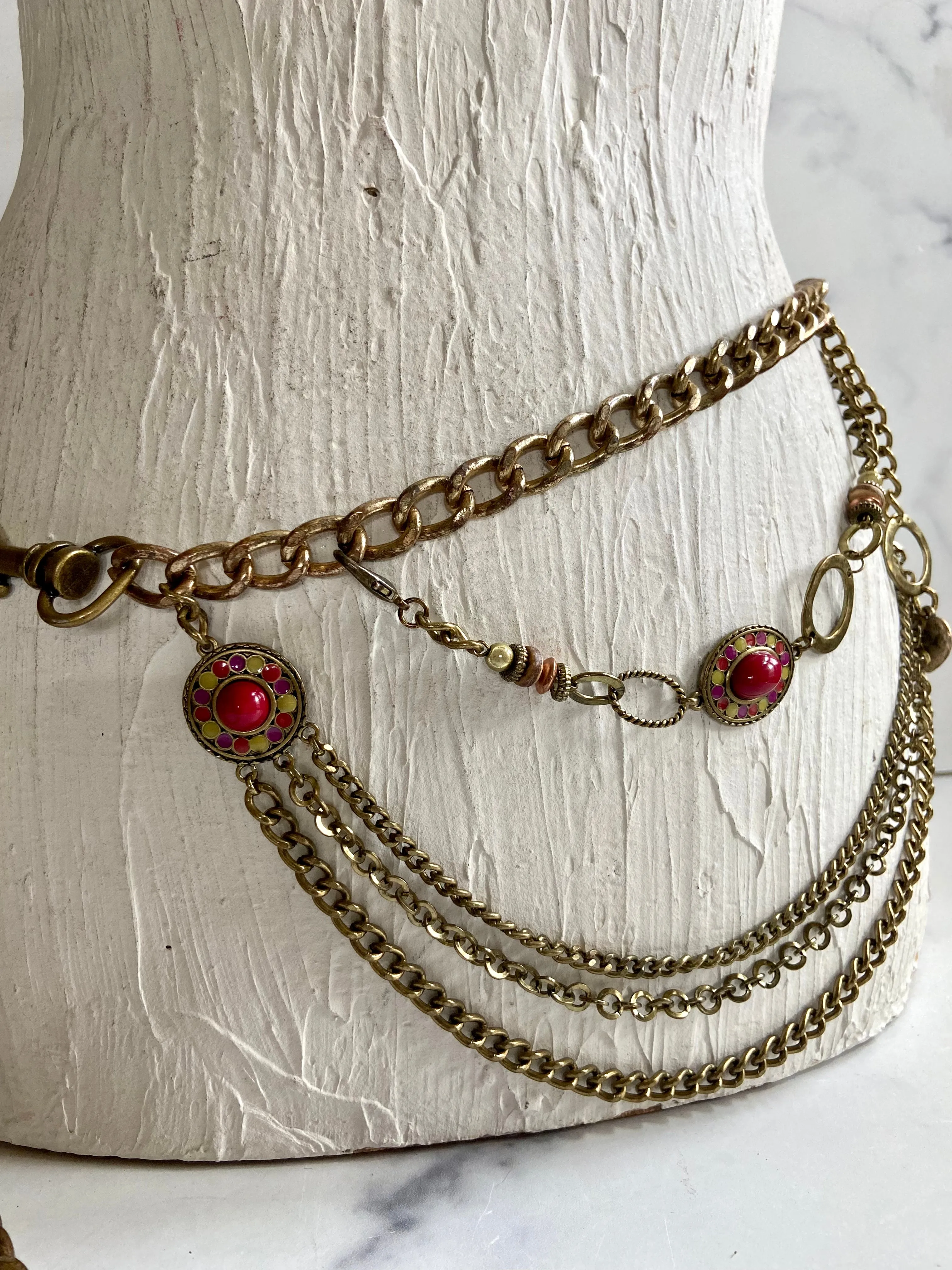 Vintage layered bronze belt