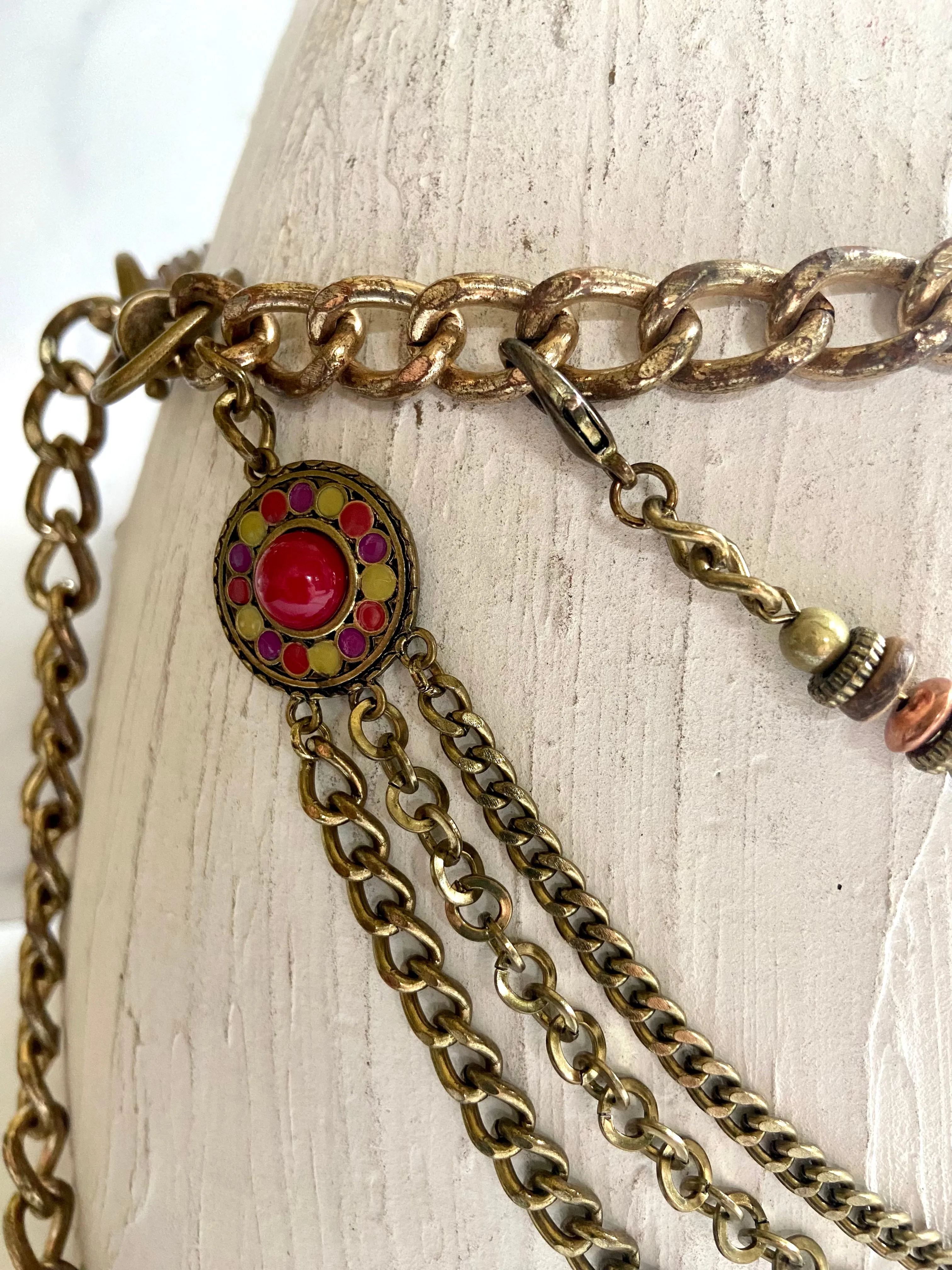 Vintage layered bronze belt