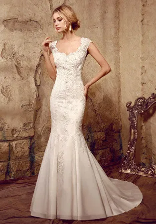 Vintage Style Fit and Flare Lace Mermaid Dress | HL1016