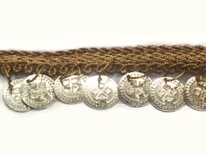 Water Gold Coin Fringe Designer Lace