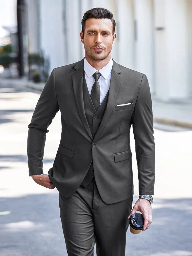 Wedding Formal Prom 3 Piece Slim Fit Tuxedo Suit Set (US Only)
