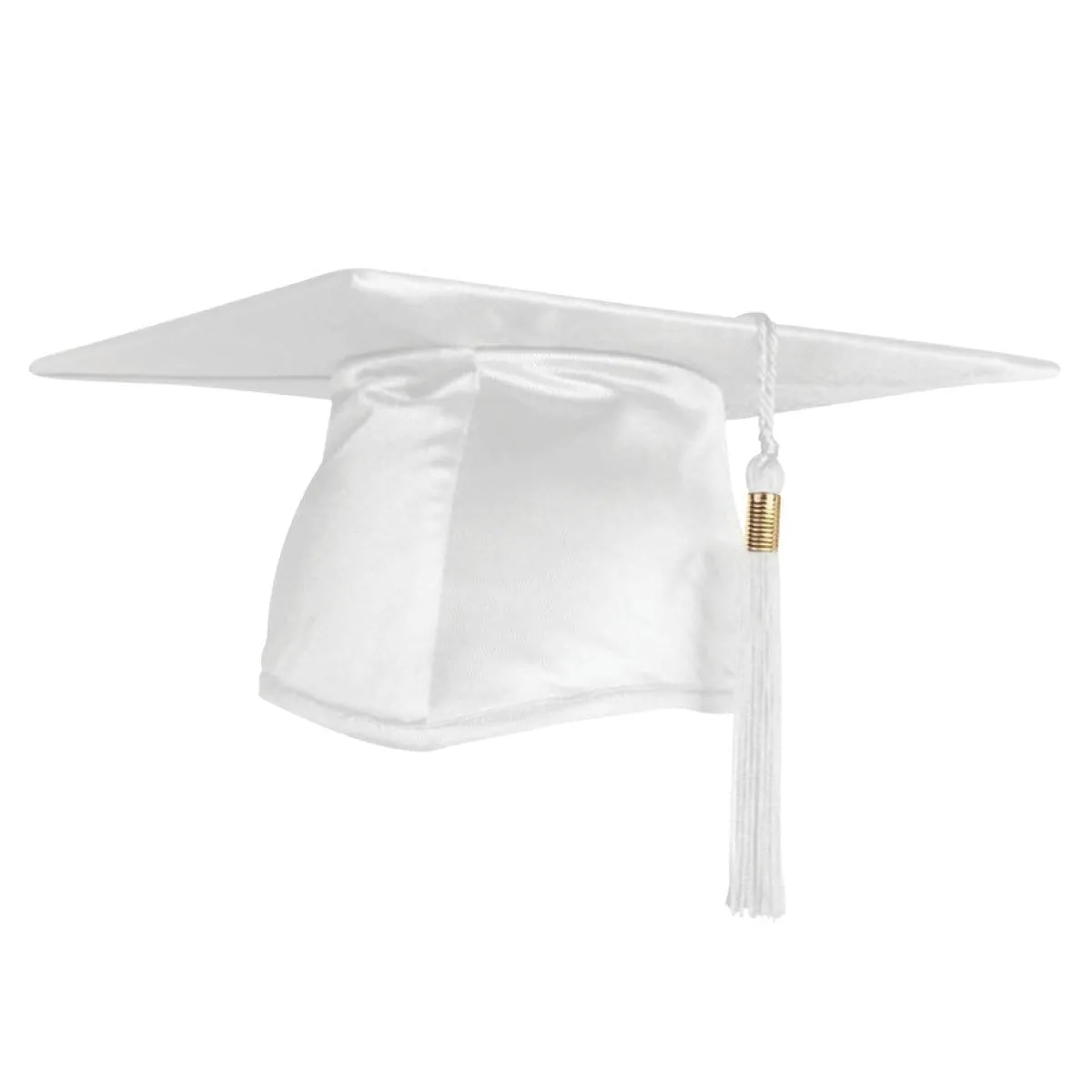 White Graduation Hat With Tassel For Adults