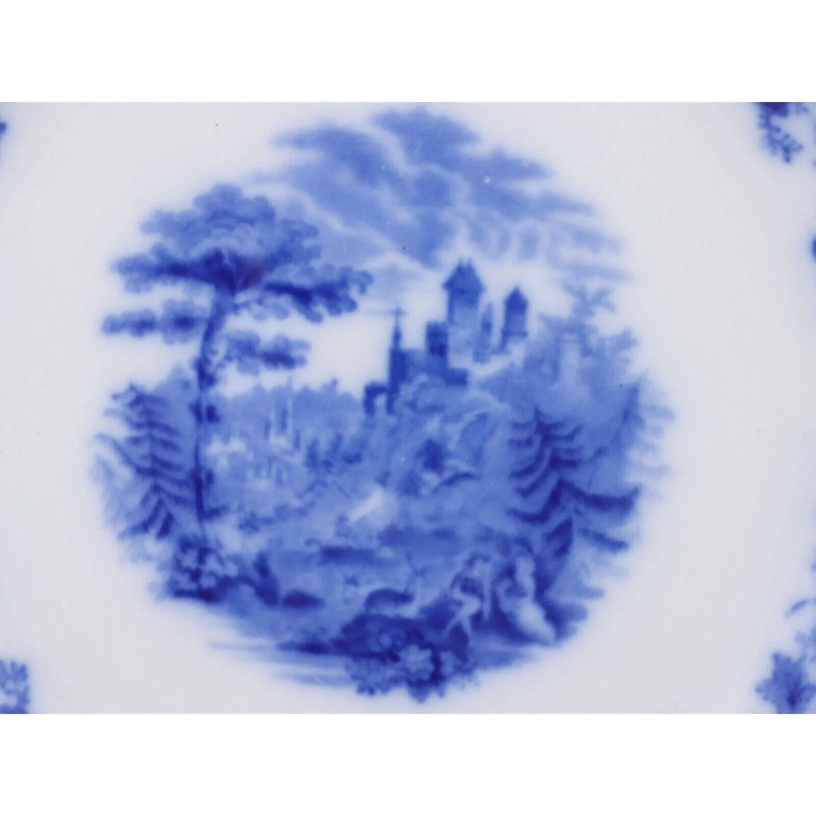 William Ridgway 1830's Flow Blue 12 1/4" Porcelain Platter Charger Plate Antique