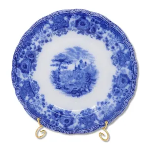 William Ridgway 1830's Flow Blue 12 1/4" Porcelain Platter Charger Plate Antique