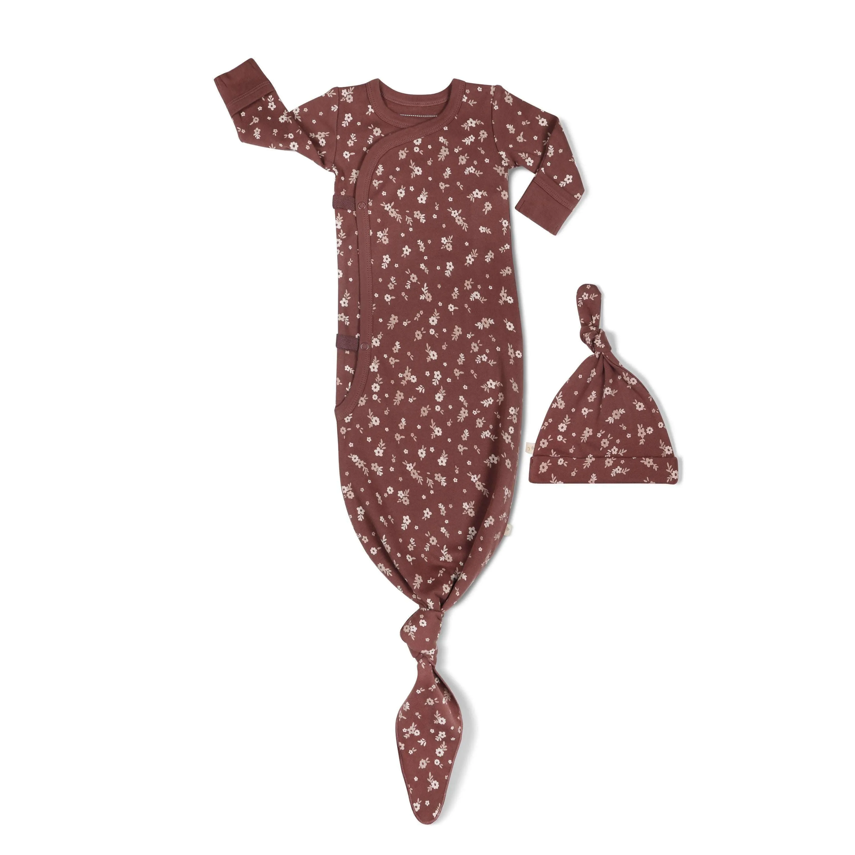 Winter Bloom | Organic Kimono Knotted Sleep Gown