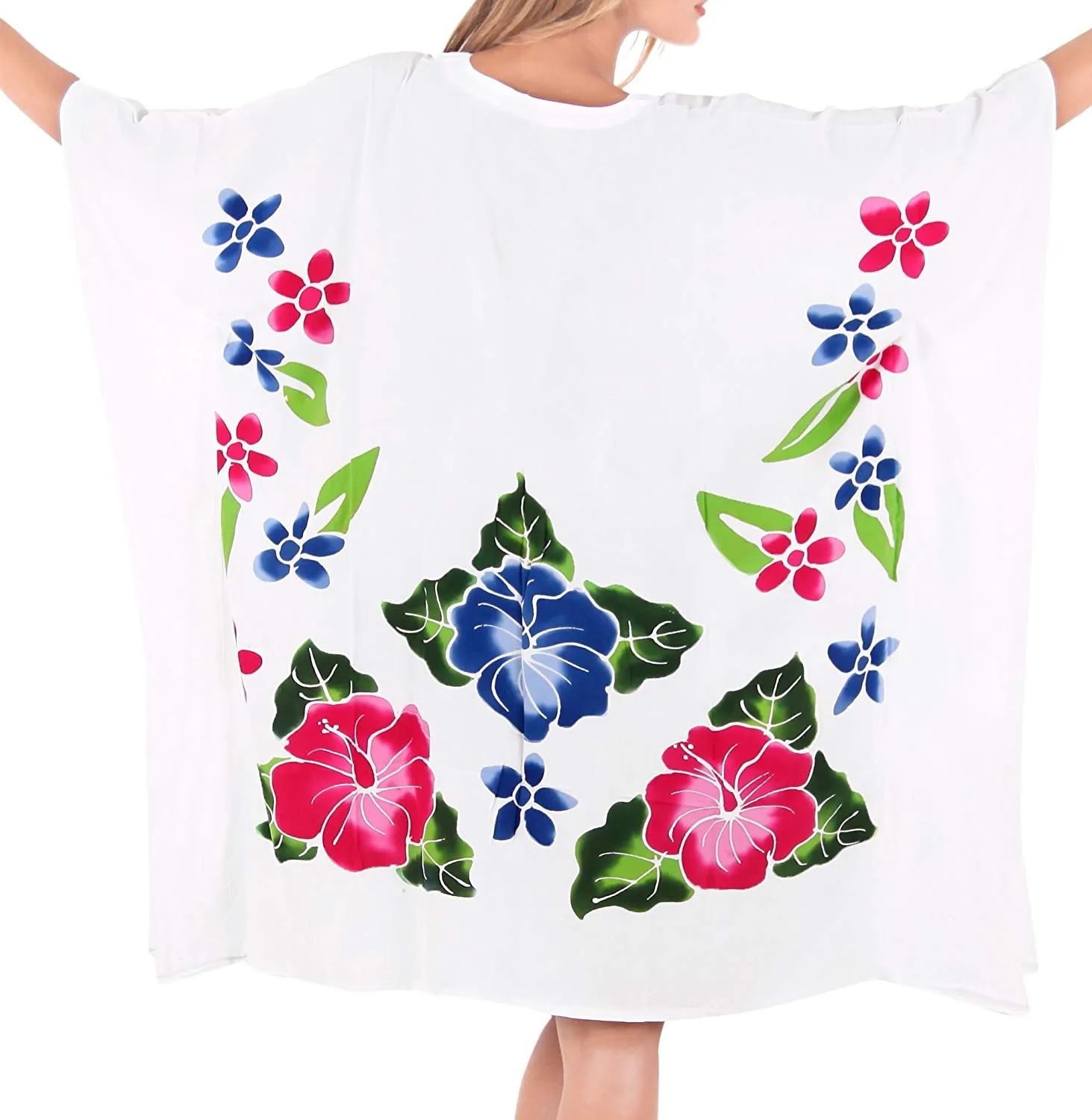 Women's Beachwear Evening Plus Size Blouse Loose Casual Cover ups Dresses White