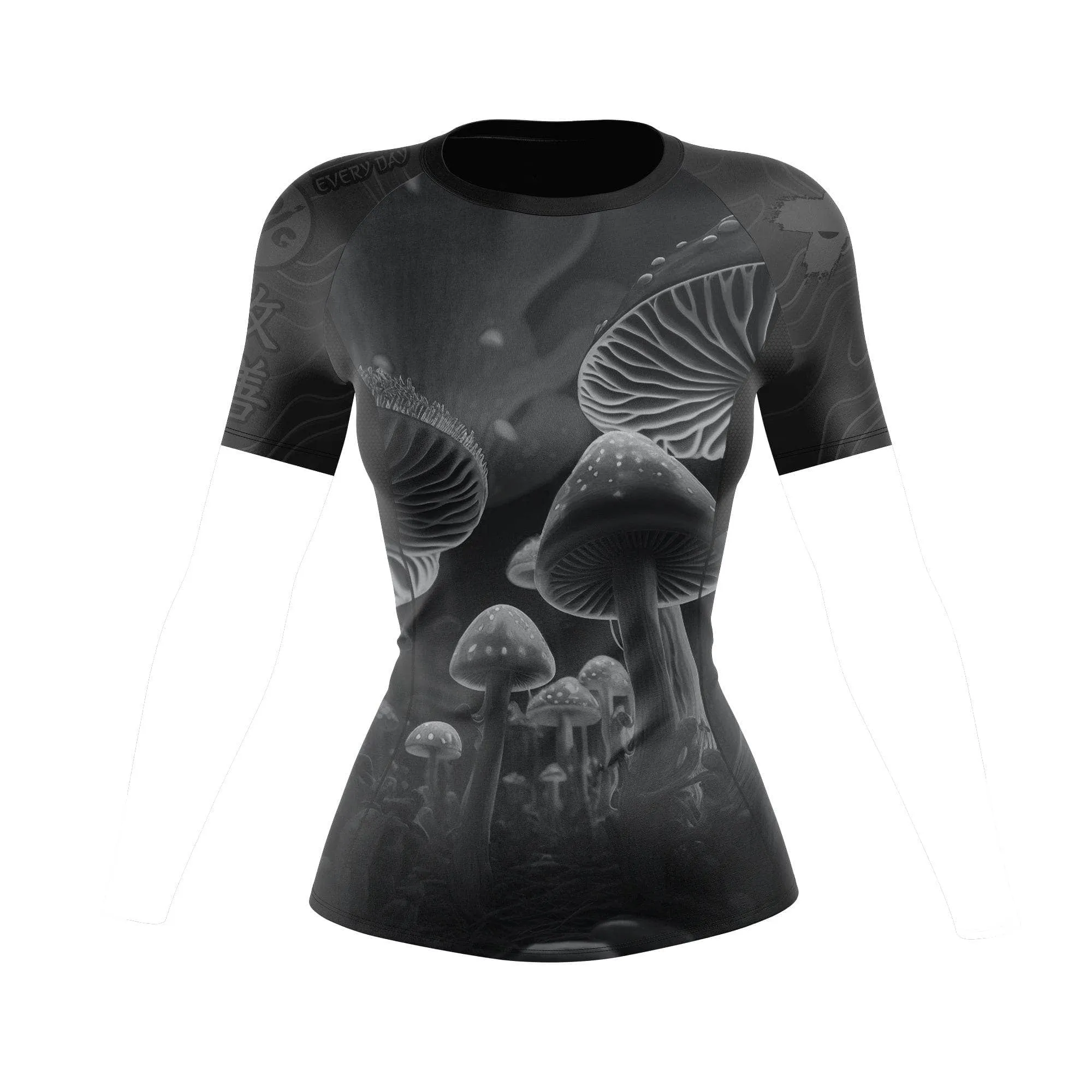 Women's BJJ Rash Guard Black Indigo Mushroom X-Tech 25 Series