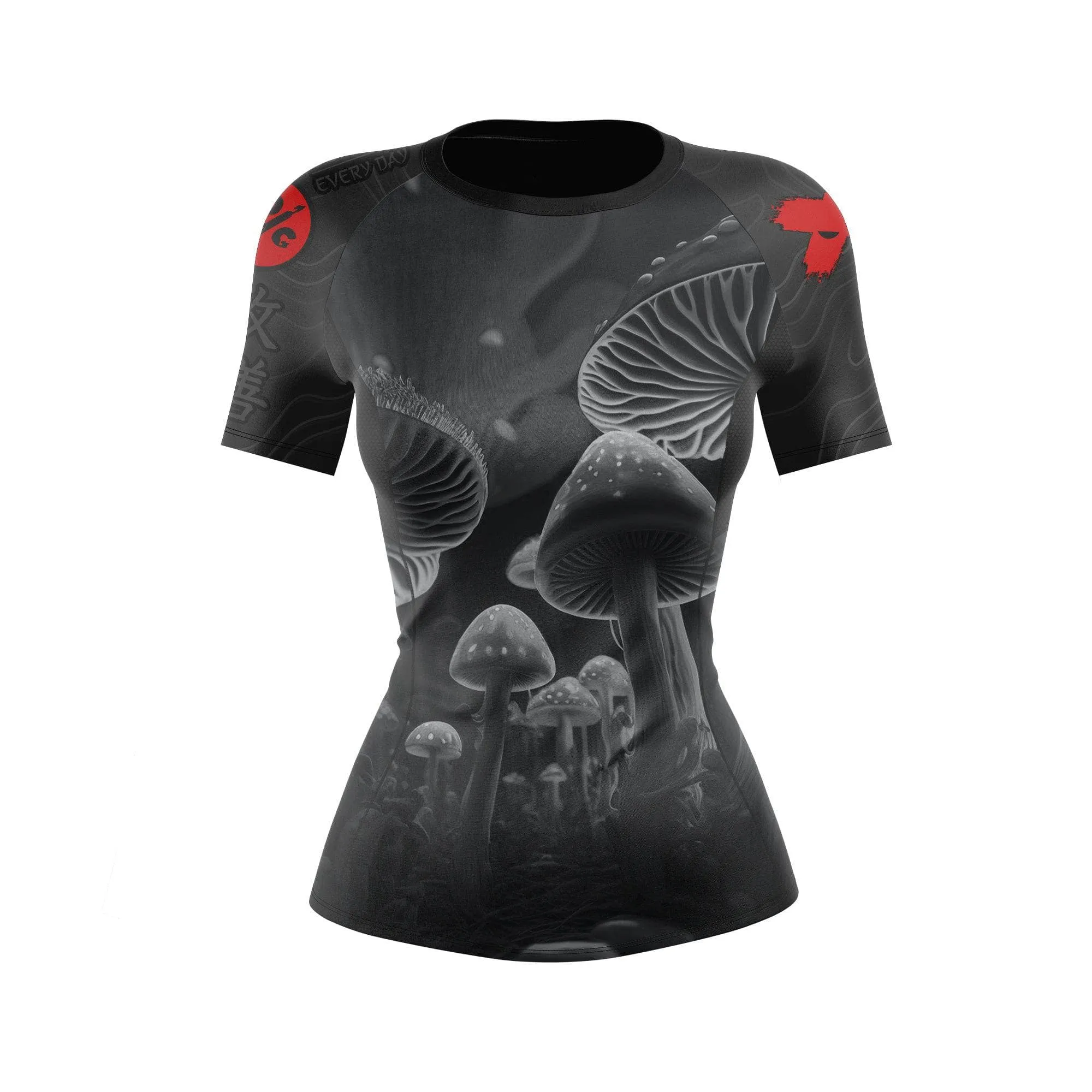 Women's BJJ Rash Guard Black Indigo Mushroom X-Tech 25 Series