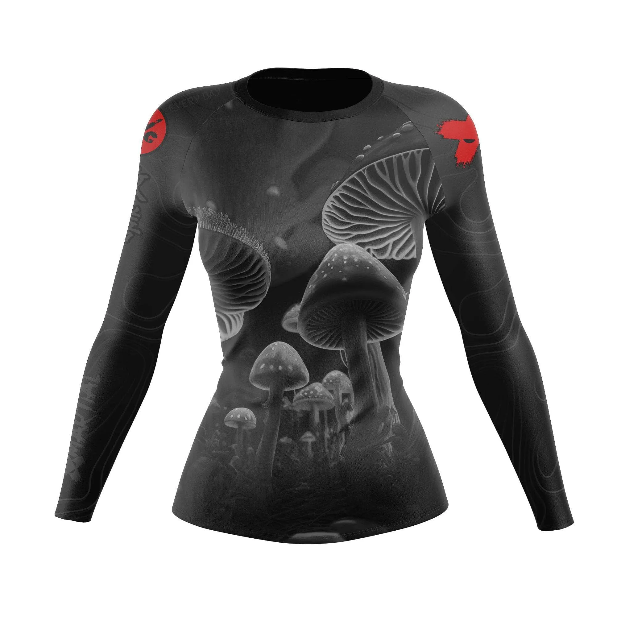 Women's BJJ Rash Guard Black Indigo Mushroom X-Tech 25 Series