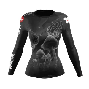Women's BJJ Rash Guard Black Indigo Mushroom X-Tech 25 Series