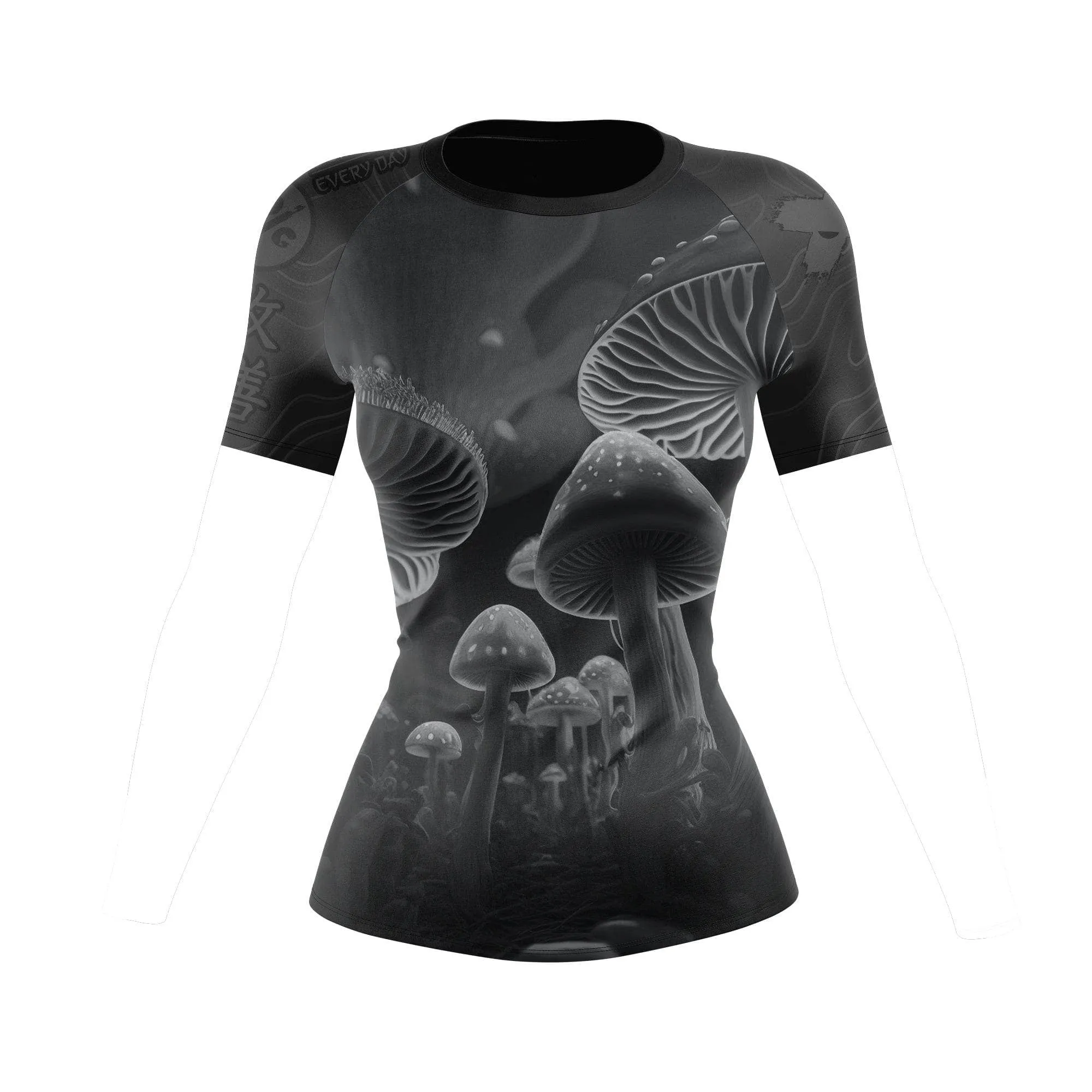 Women's BJJ Rash Guard Black Indigo Mushroom X-Tech 25 Series