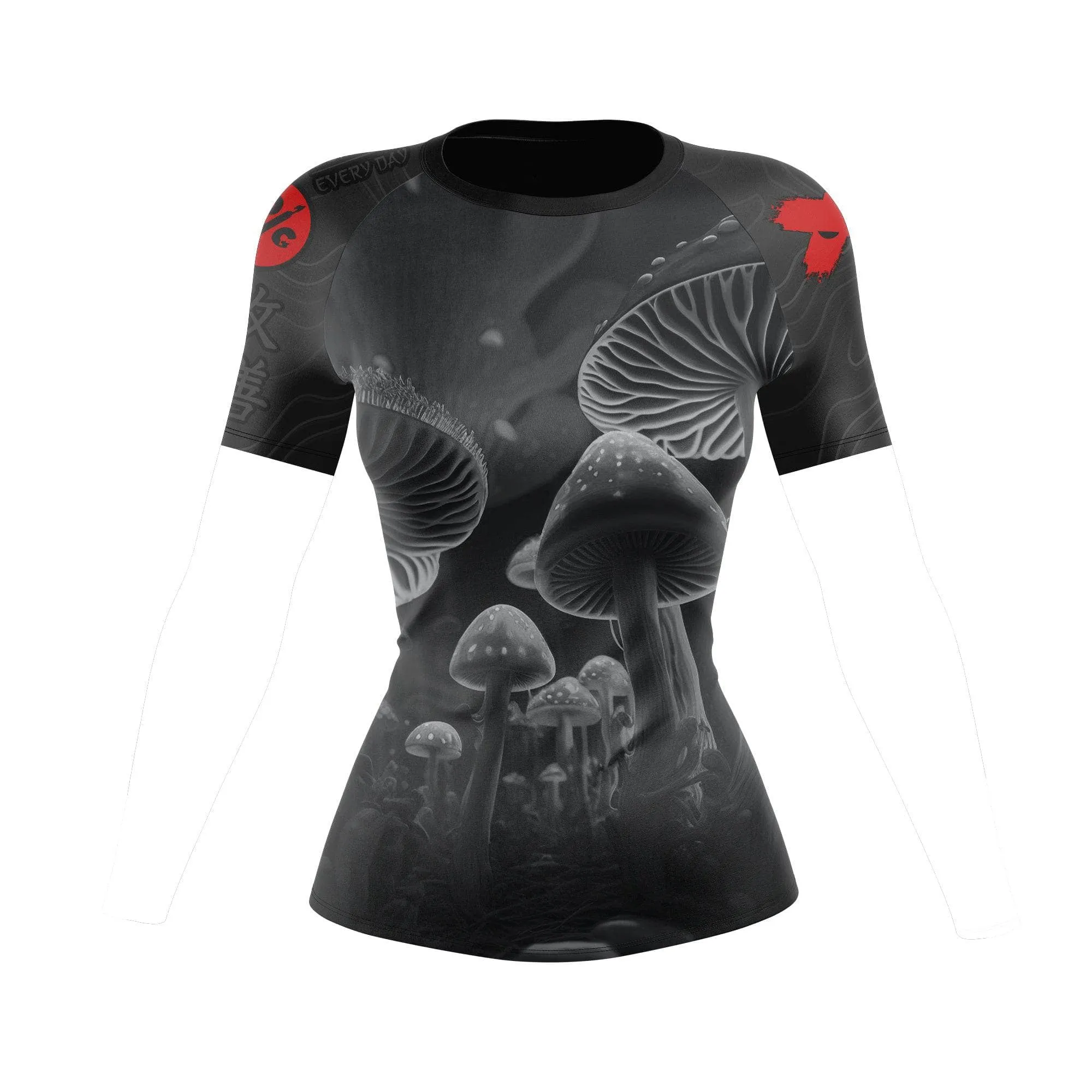 Women's BJJ Rash Guard Black Indigo Mushroom X-Tech 25 Series