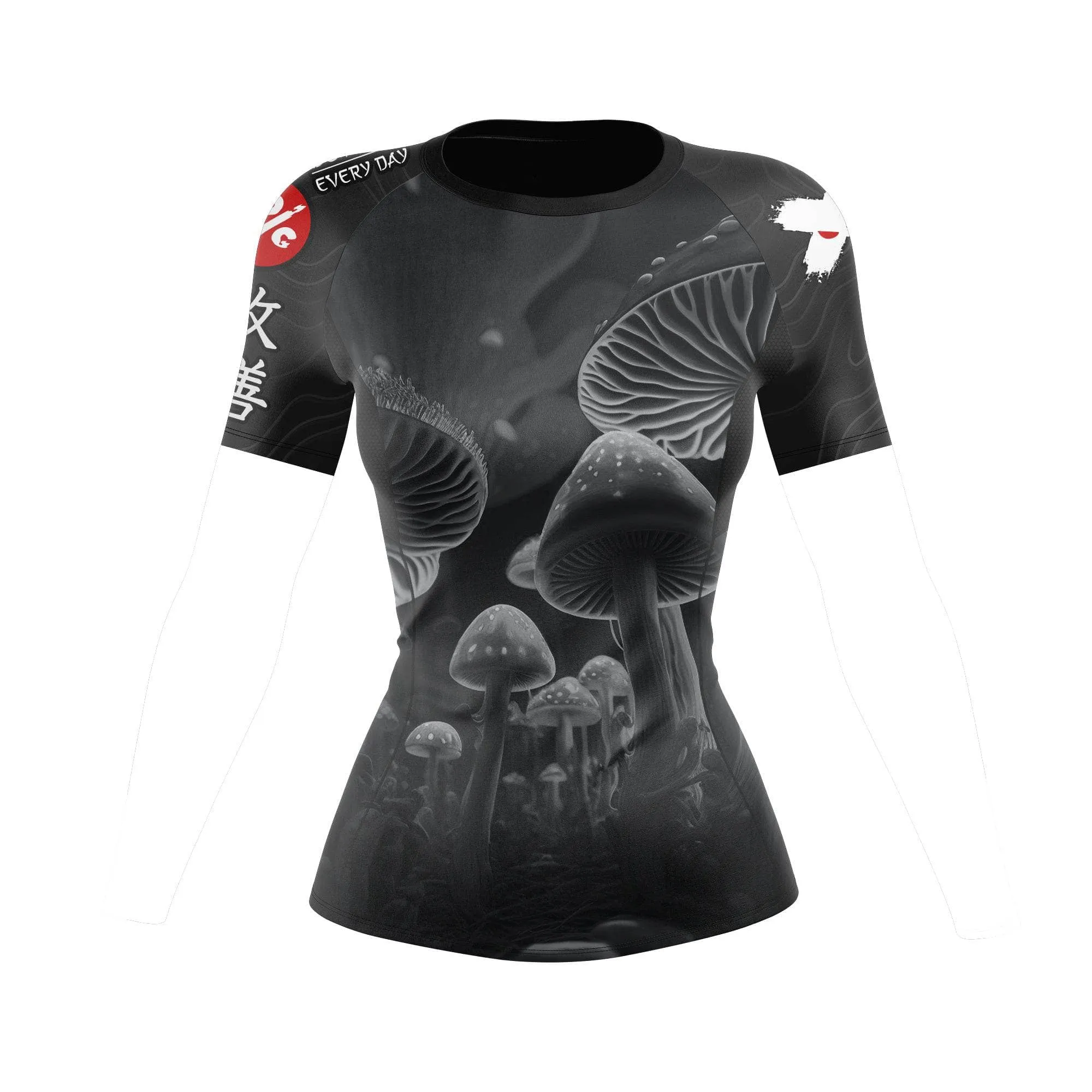 Women's BJJ Rash Guard Black Indigo Mushroom X-Tech 25 Series