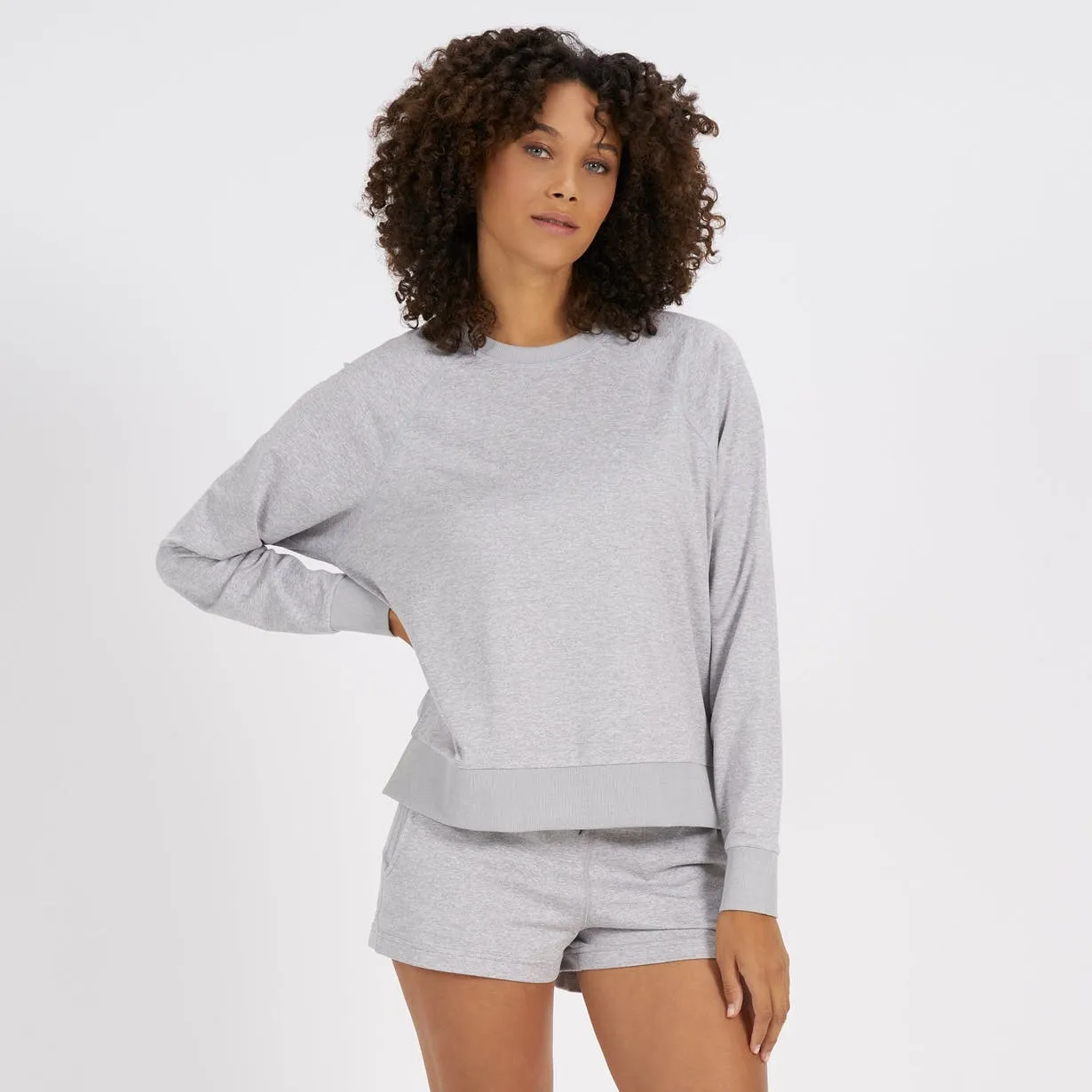 WOMEN'S HALO CREW - PHG PALE GREY HEATHER