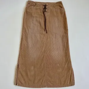 Y2K boho corduroy maxi skirt - M